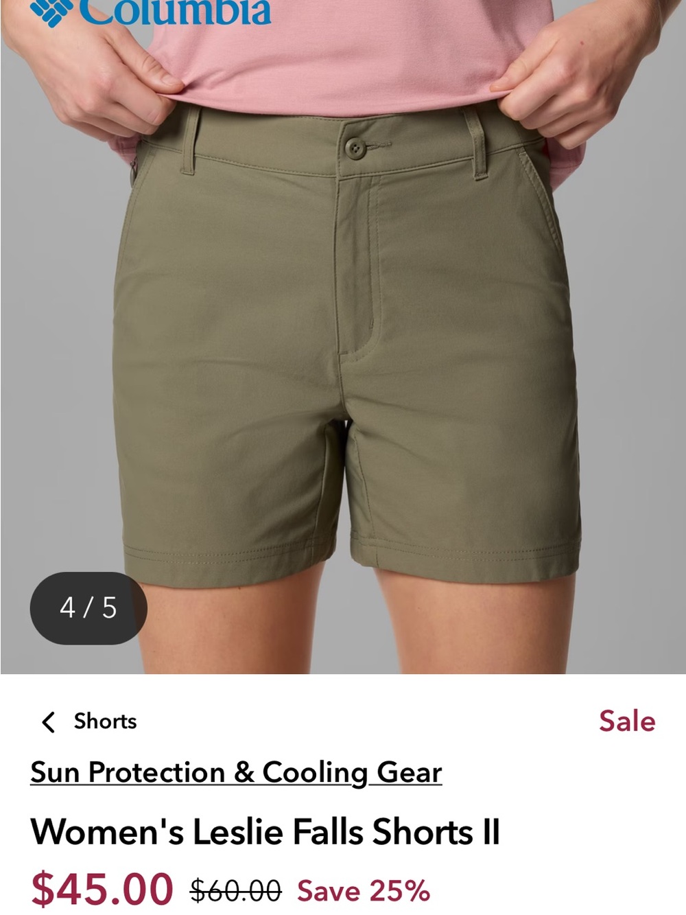 Columbia Women's Shorts in Olive Green